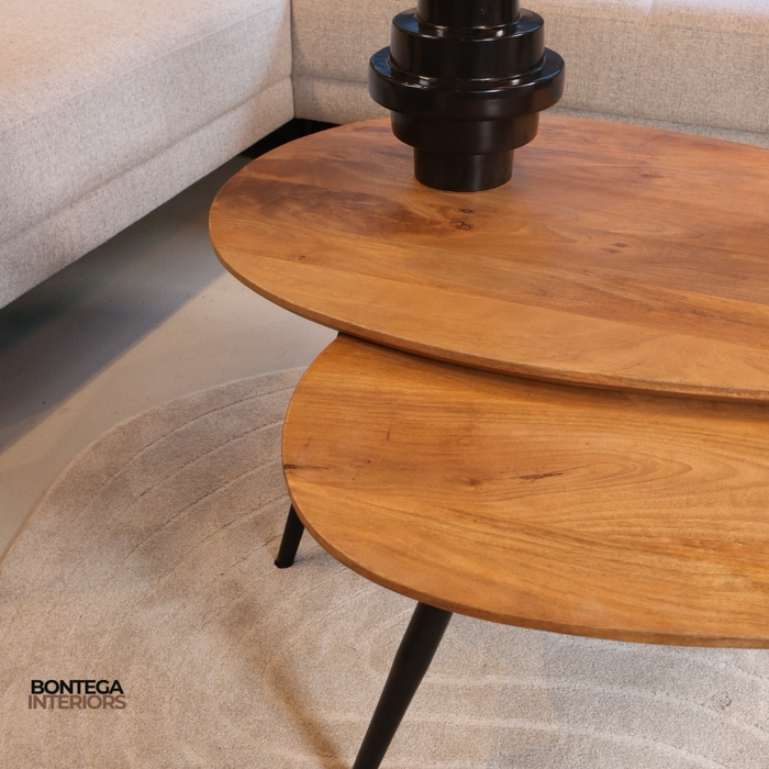 Kassel salontafel organisch, set van 2, Smooth Natural (25mm)