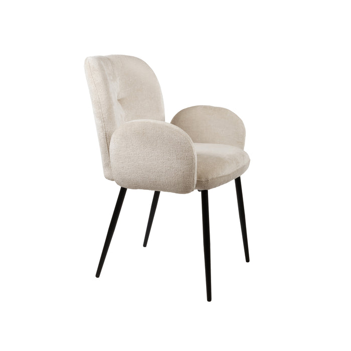 Bobby eetkamerstoel | met arm | Perfect Harmony | Ivory 02