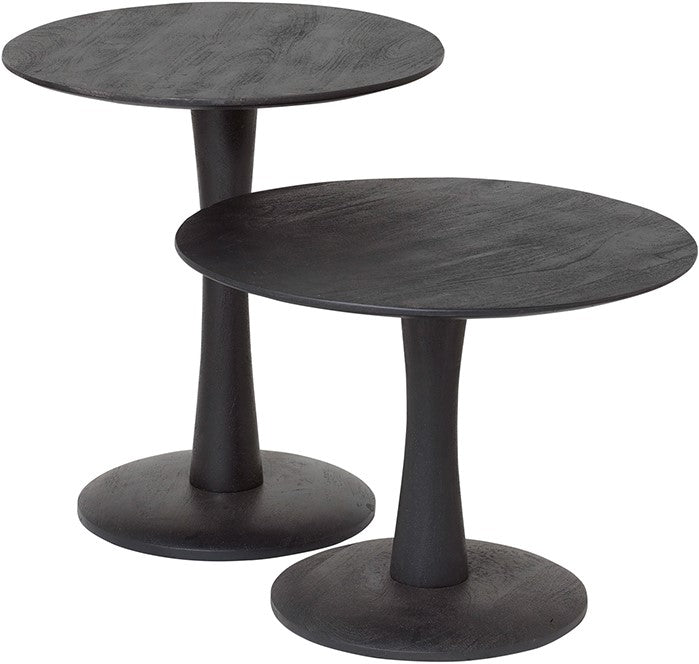 Bijzettafel Ø60cm laag | Zwart Mangohout