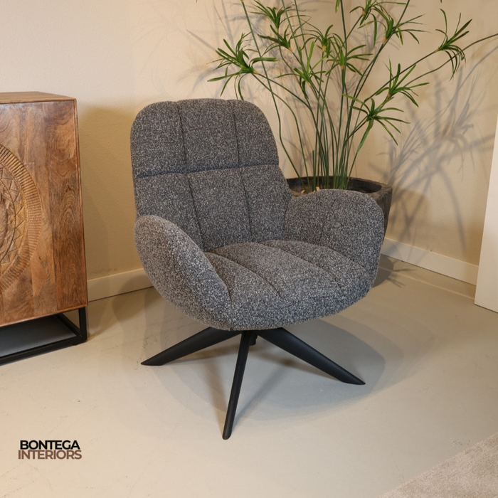 Draaifauteuil Elvis | Stof Monet Antracite 0252