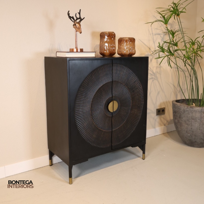 Opbergkast Sun | Zwart Mangohout