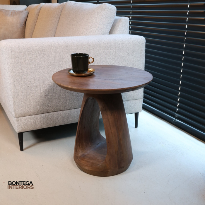 Bremen bijzettafel Ø50, H50, Brown Walnut