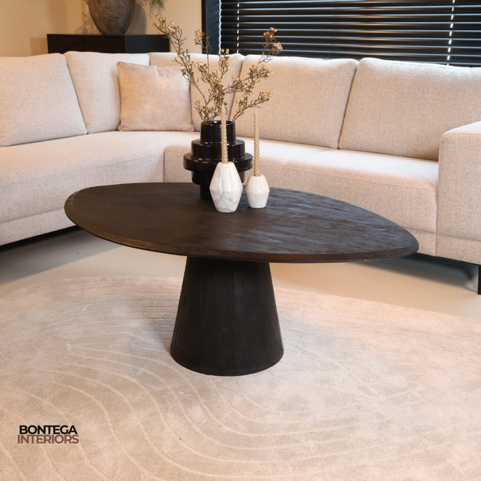 Salontafel Flare | Geometrisch | Zwart Mangohout