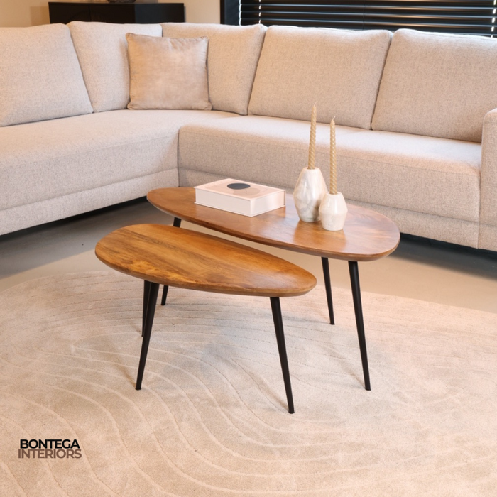 Salontafel Flare | Set van 2 | Mangohout Naturel