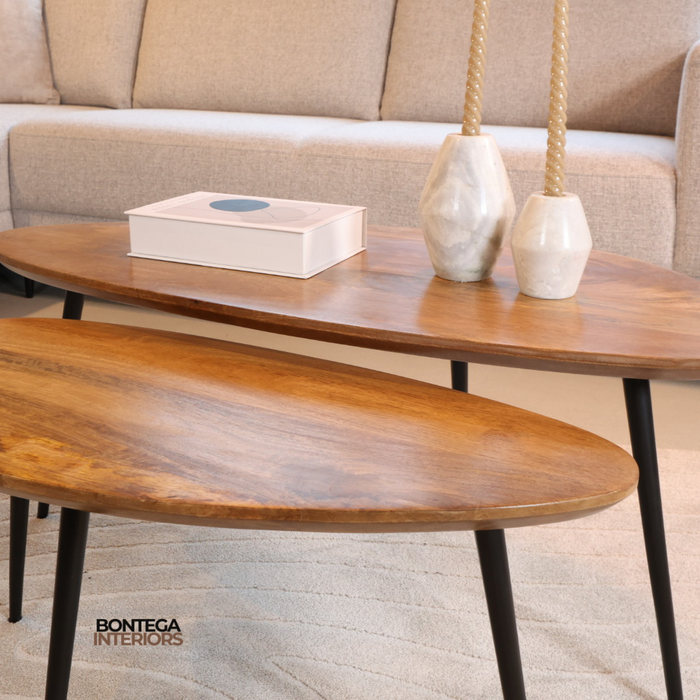 Salontafel Flare | Set van 2 | Mangohout Naturel