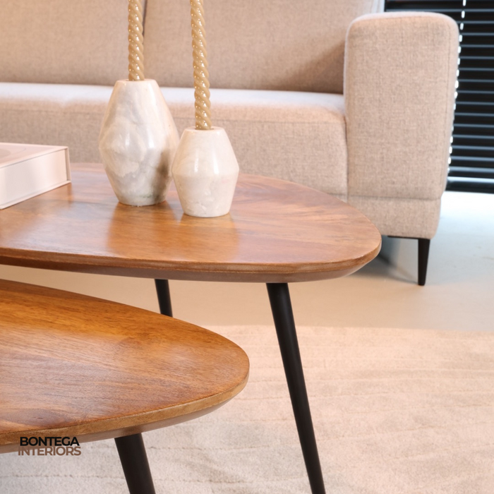 Salontafel Flare | Set van 2 | Mangohout Naturel
