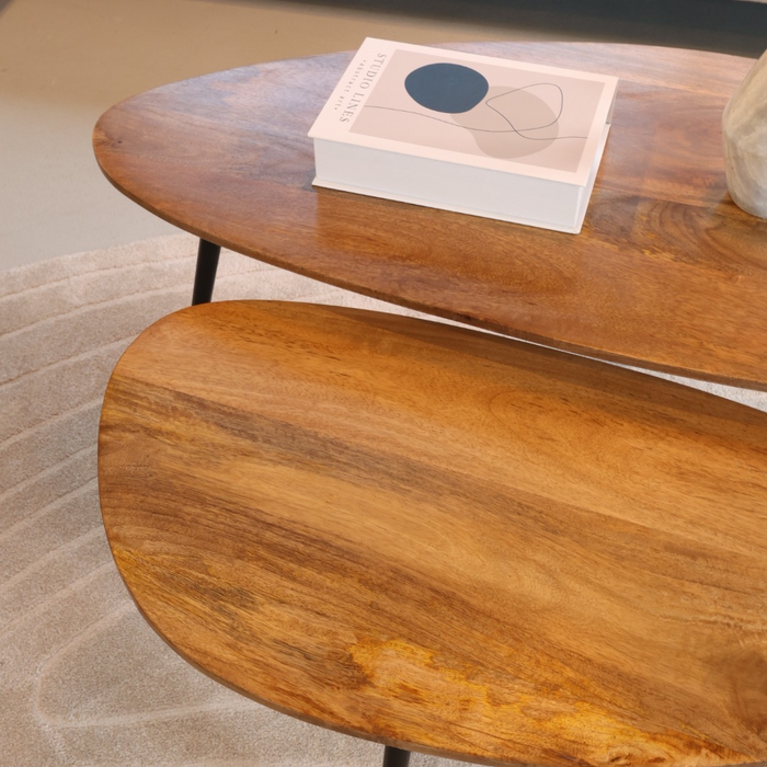 Salontafel Flare | Set van 2 | Mangohout Naturel