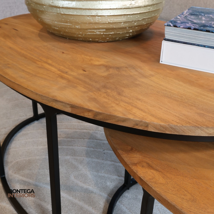 Salontafel Leipzig Ovaal | Set van 2 | Massief Mangohout
