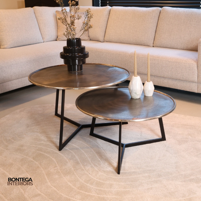 Salontafel Interlagos | Set van 2 | Raw nickel black patina