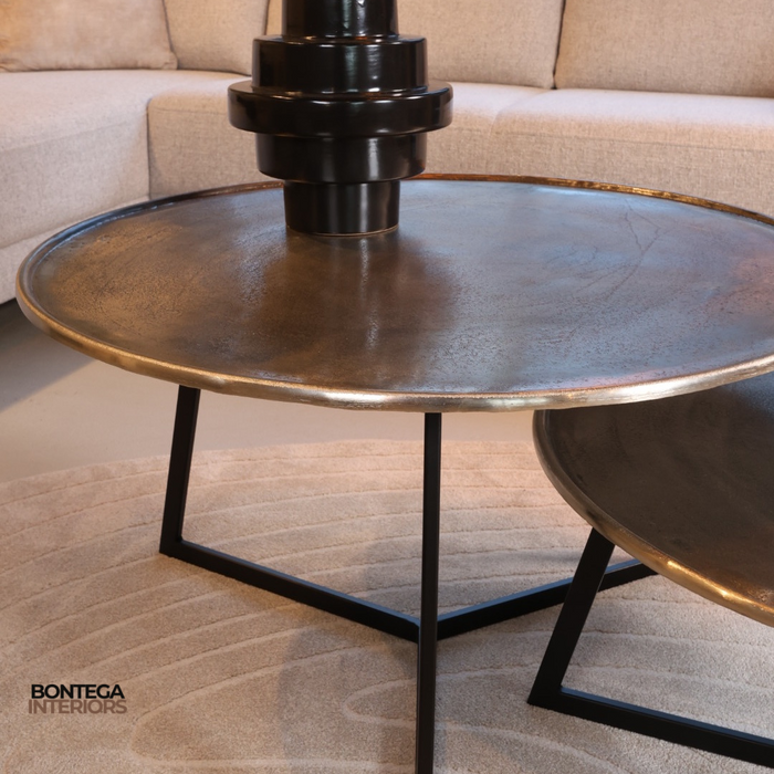 Salontafel Interlagos | Set van 2 | Raw nickel black patina