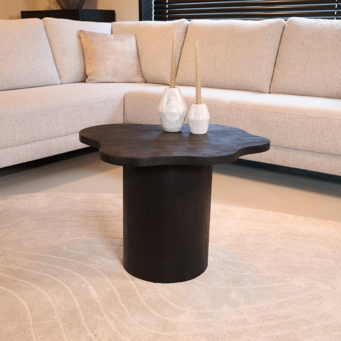 Bijzettafel en Salontafel Fiore | Wolk Vorm | Zwart Mangohout