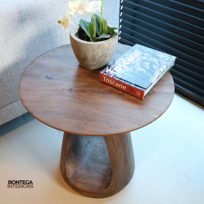 Bremen bijzettafel Ø50, H50, Brown Walnut