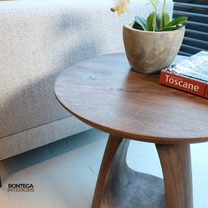 Bremen bijzettafel Ø50, H50, Brown Walnut