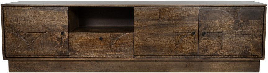 TV dressoir 190 met 3 deuren, 1 lade en 1 open vak, Dark Walnut
