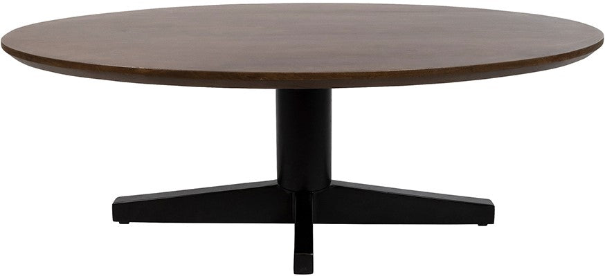 Salontafel 130, ovaal, poot Black, Mango Brown Walnut