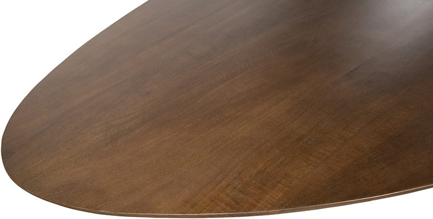 Salontafel 130, ovaal, poot Black, Mango Brown Walnut