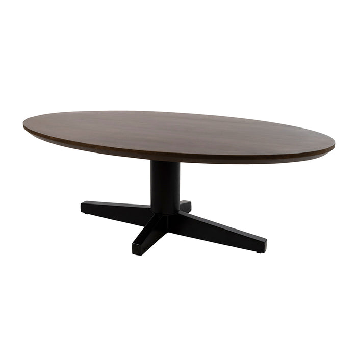 Salontafel 130, ovaal, poot Black, Mango Brown Walnut