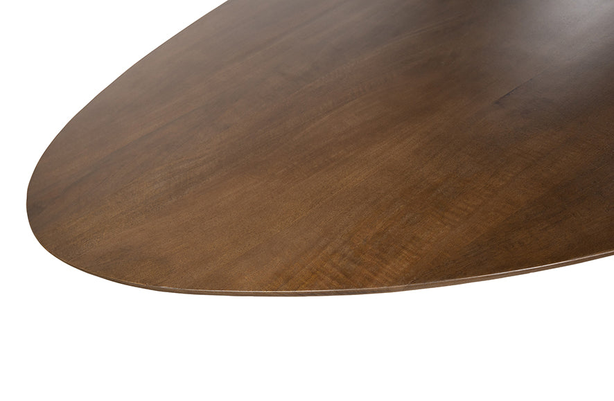 Eetkamertafel 240, ovaal, poot Beige, Mango Brown Walnut