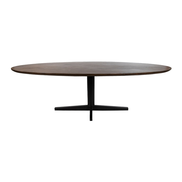 Eetkamertafel 220, ovaal, poot Black, Mango Brown Walnut