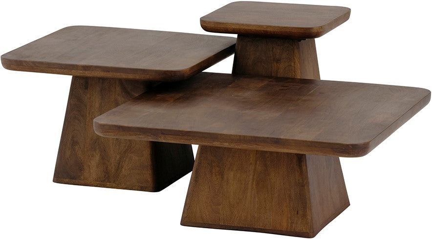 Bijzettafel Stockholm | 40cm Vierkant | Mangohout Walnoot