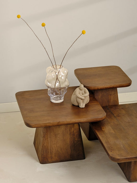 Bijzettafel Stockholm | 40cm Vierkant | Mangohout Walnoot
