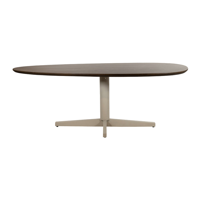Eetkamertafel 220, organisch, poot Beige, Mango Brown Walnut
