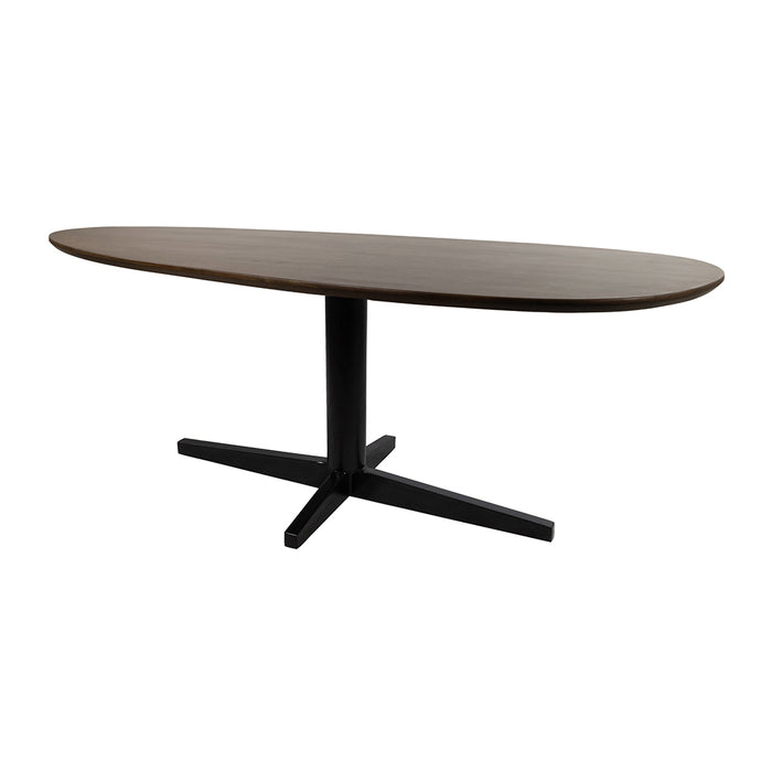Eetkamertafel 160, organisch, poot Black, Mango Brown Walnut