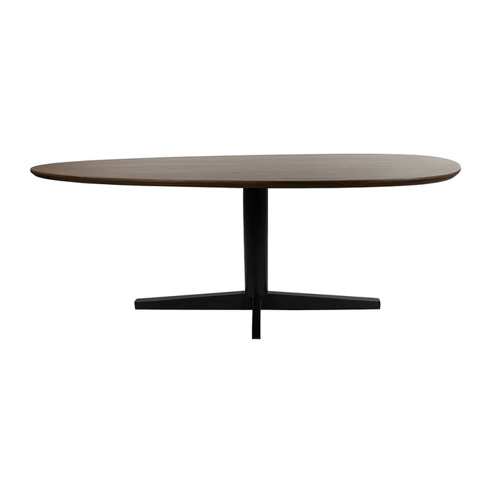 Eetkamertafel 220, organisch, poot Black, Mango Brown Walnut