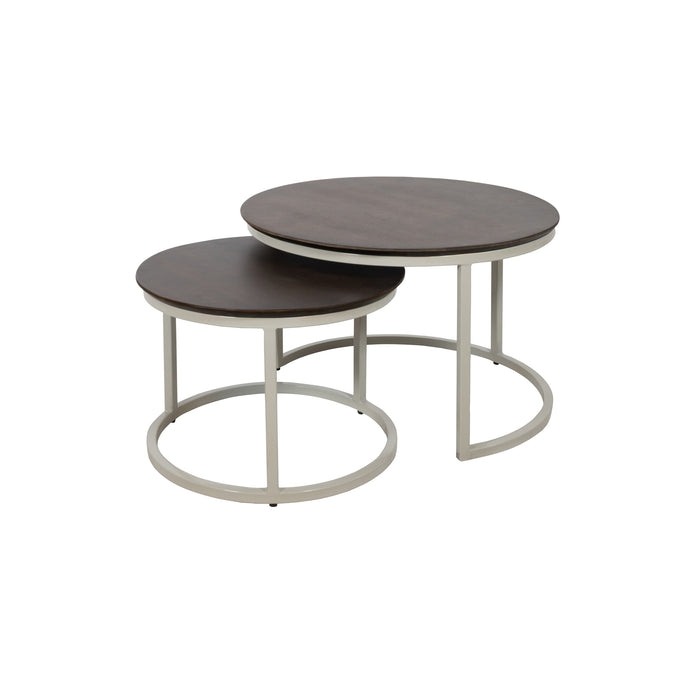Barbados salontafel, rond, set van 2