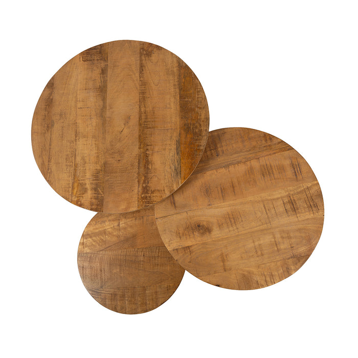 Salontafel München Rond | Set van 3 | Massief Mangohout