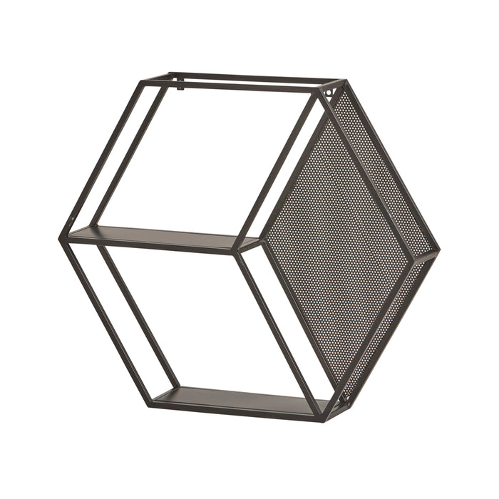 Wandrek Hexagon | Zwart Metaal